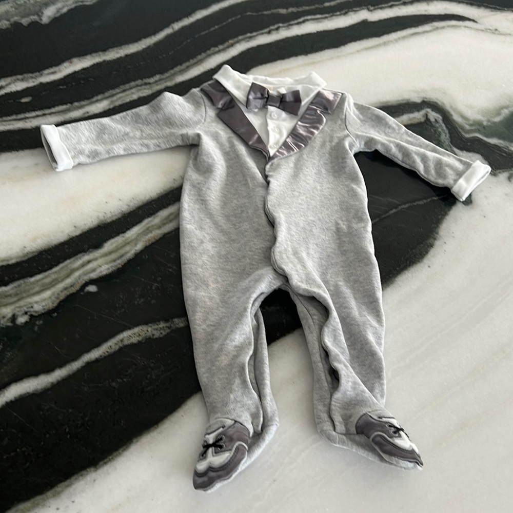 Brand new super soft tuxedo footie